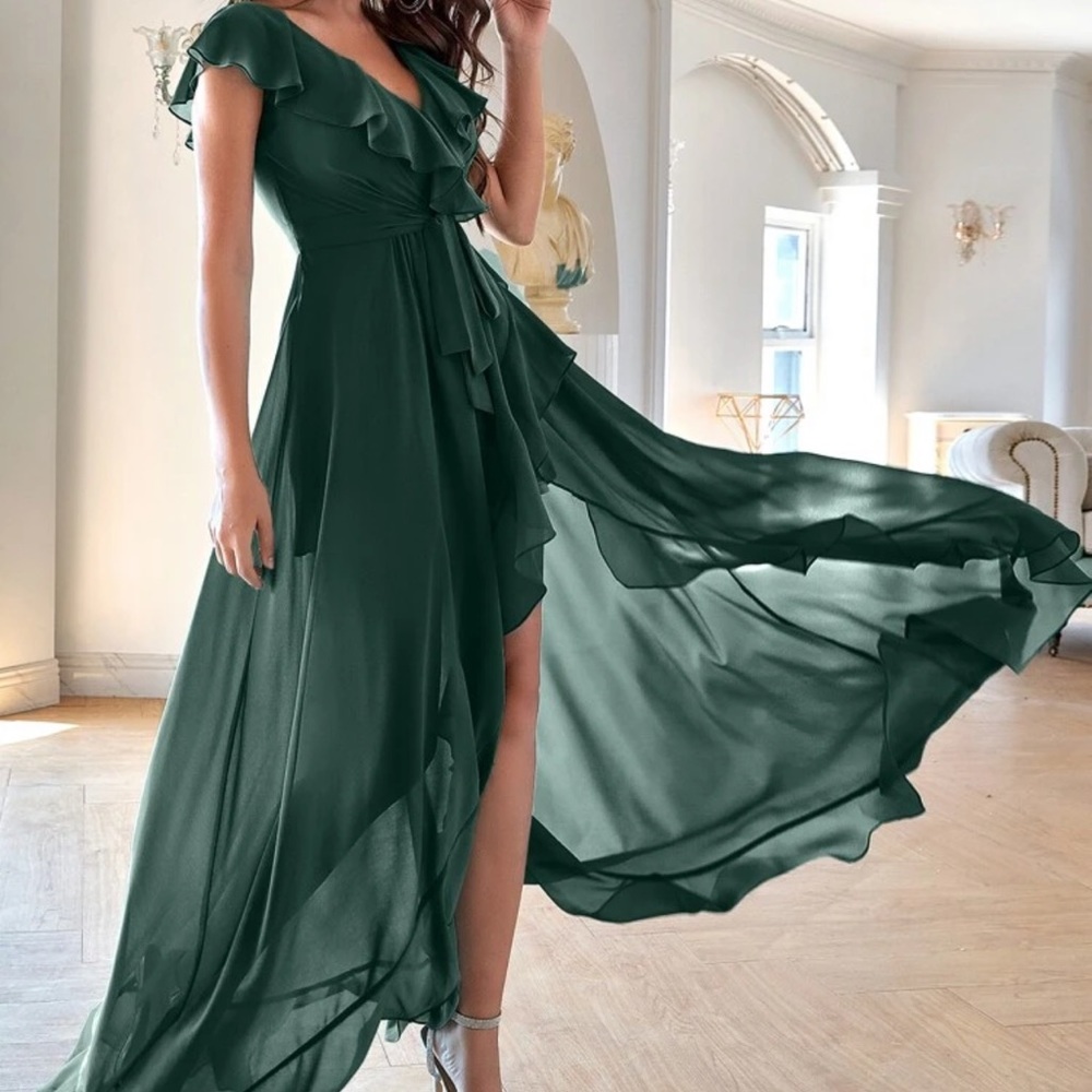 ASOS DESIGN Cape Back Dipped Hem Maxi Dress